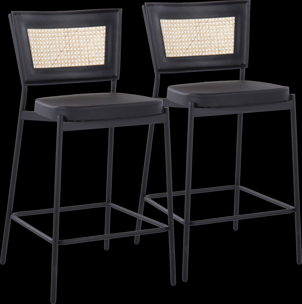 Inverary Black Counter Height Stool, Set of 2 - Thumbnail - Image 1