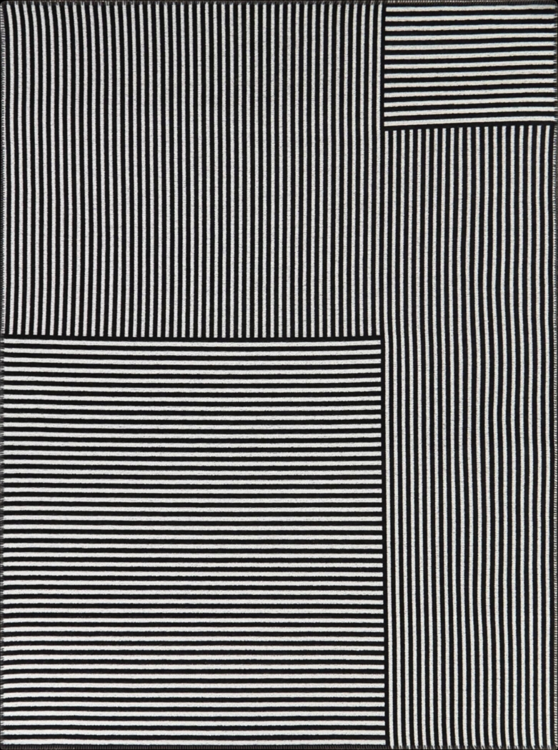 Iomeina Black 5'3 x 7' Area Rug - Thumbnail - Image 1