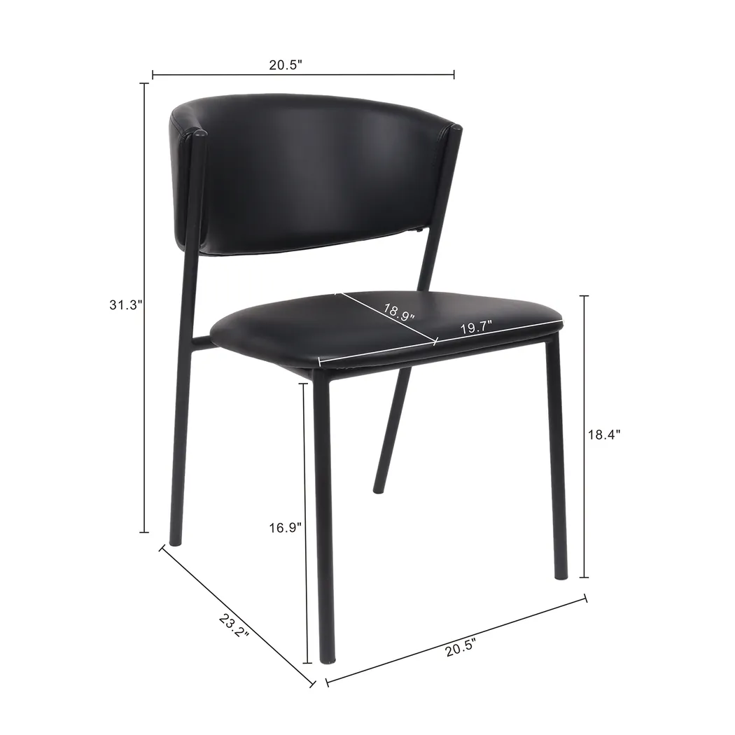 Iramse Black Side Chair, Set of 4 - Thumbnail - Image 8