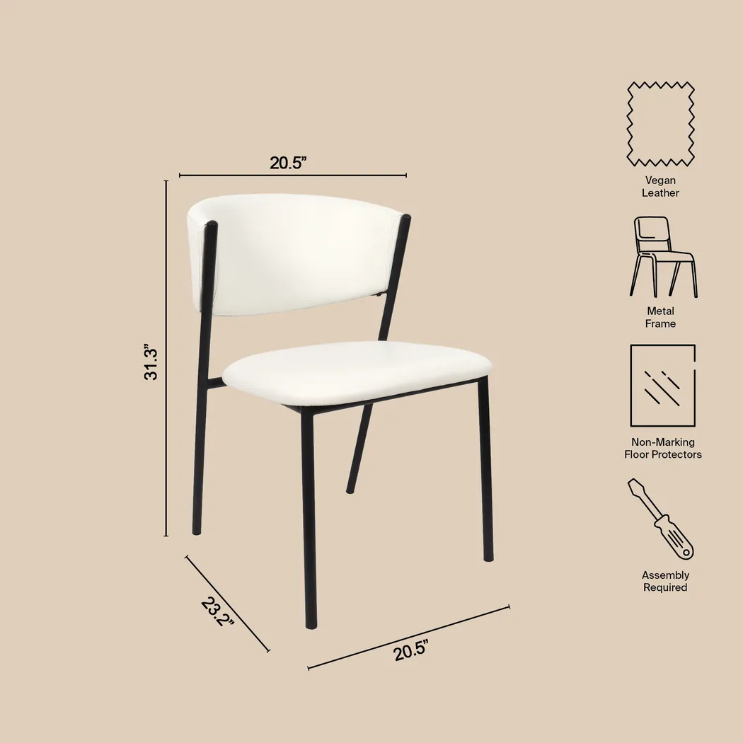 Iramse White Side Chair, Set of 4 - Thumbnail - Image 6