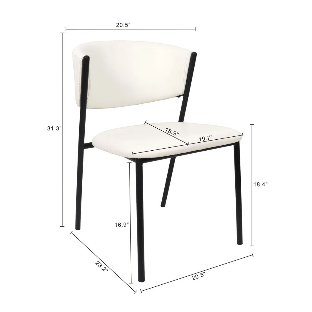 Iramse White Side Chair, Set of 4 - Thumbnail - Image 7