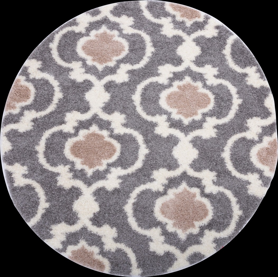 Irenee Gray 6'6 Round Rug - Thumbnail - Image 1