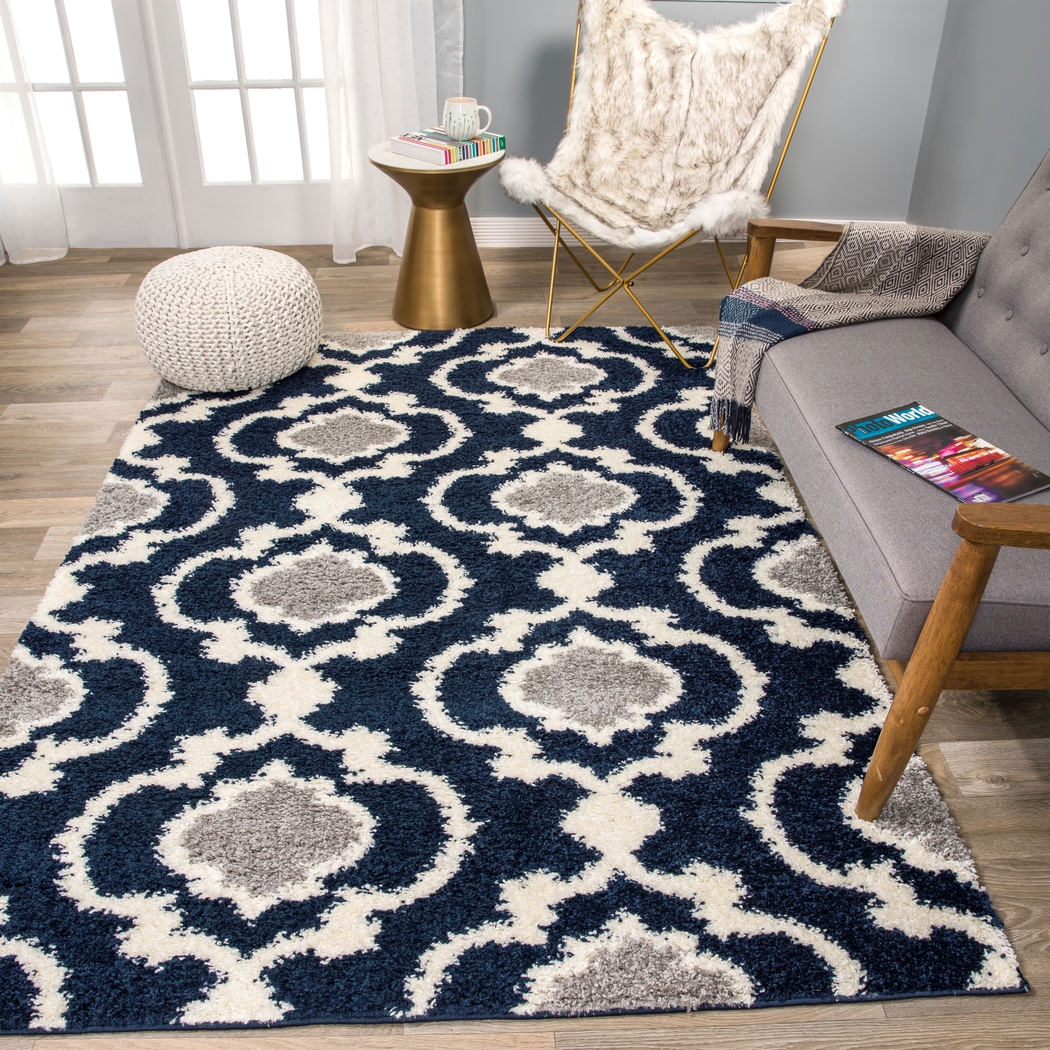 Irenee Navy 5'3 x 7'3 Rug - Thumbnail - Image 4