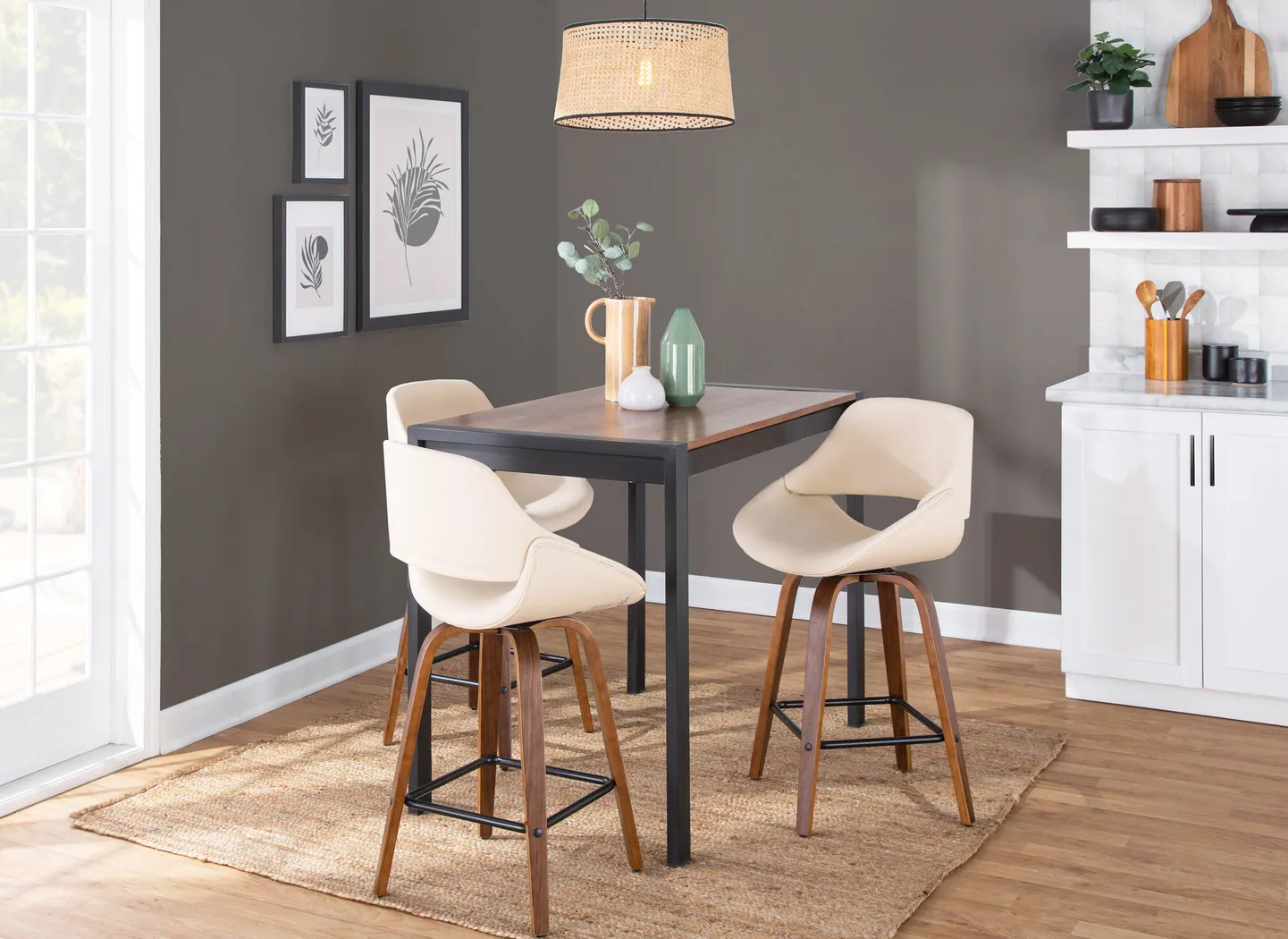 Irenor Cream Counter Height Stool, Set of 2 - Thumbnail - Image 7