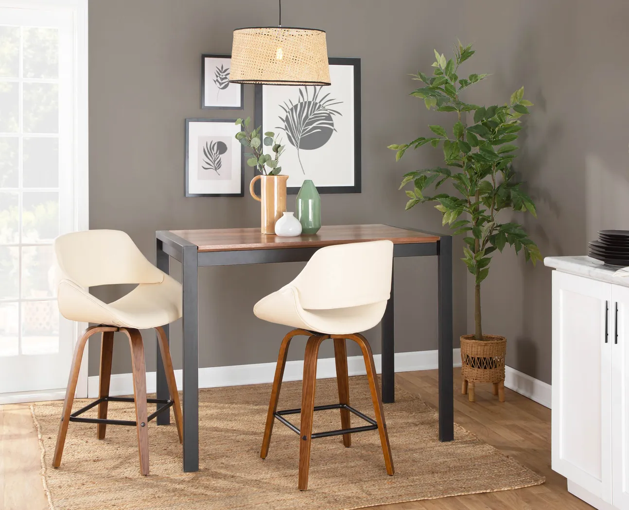 Irenor Cream Counter Height Stool, Set of 2 - Thumbnail - Image 8