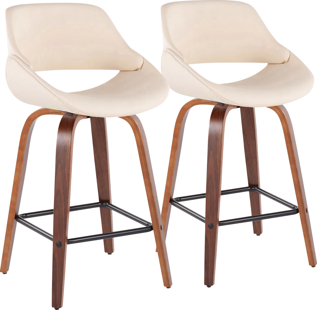 Irenor Cream Counter Height Stool, Set of 2 - Thumbnail - Image 1