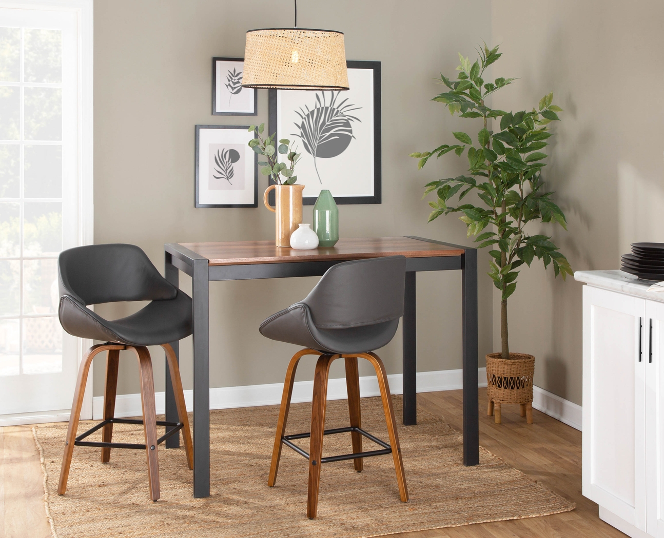 Irenor Gray Counter Height Stool, Set of 2 - Thumbnail - Image 8