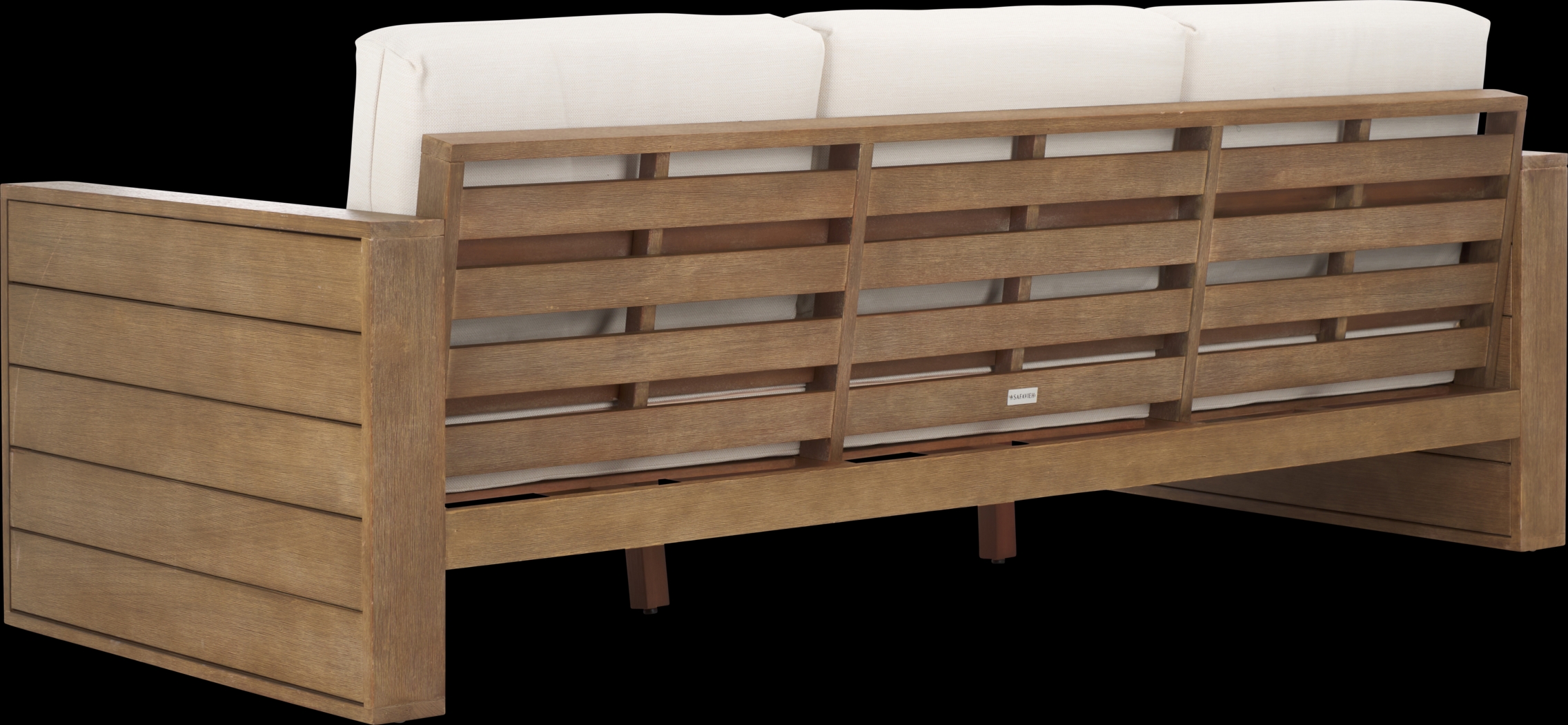 Irocana Natural Outdoor Sofa with Beige Cushions - Thumbnail - Image 6