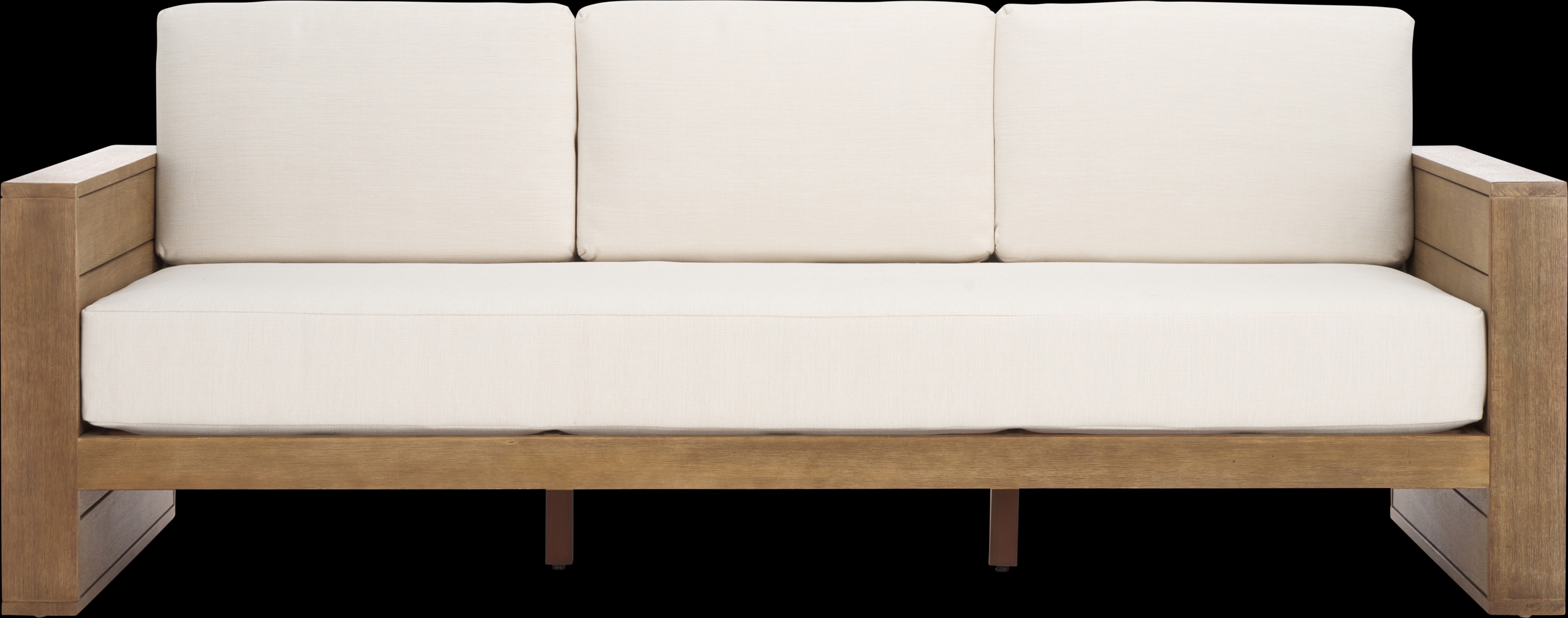 Irocana Natural Outdoor Sofa with Beige Cushions - Thumbnail - Image 1