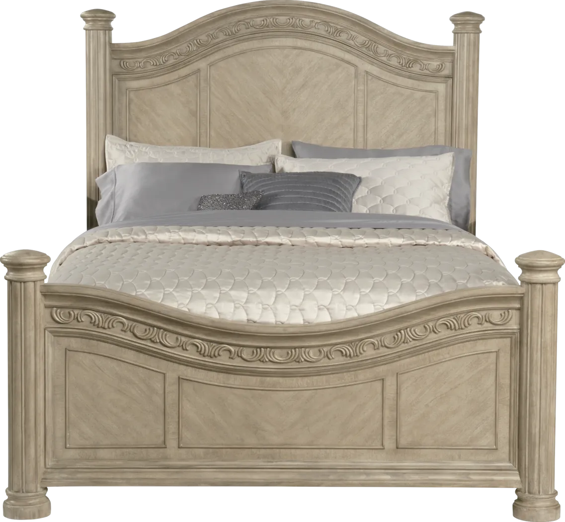 Isabella Light Wash 3 Pc Queen Panel Bed - Thumbnail - Image 1