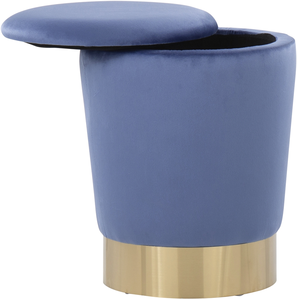 Isbill Blue Accent Ottoman - Thumbnail - Image 2