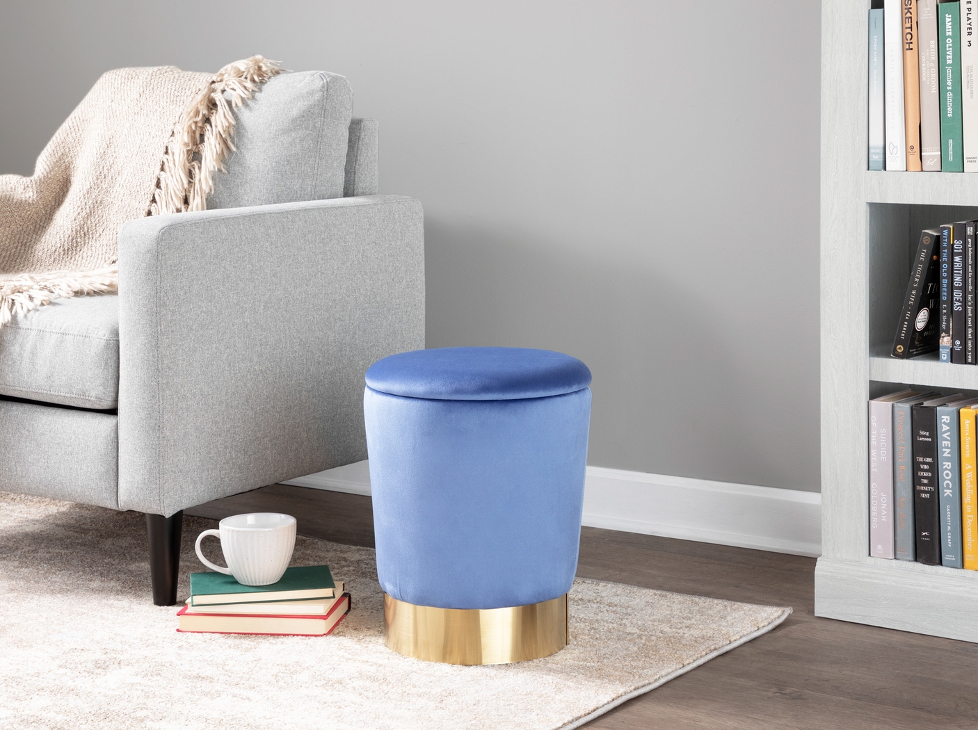 Isbill Blue Accent Ottoman - Thumbnail - Image 4