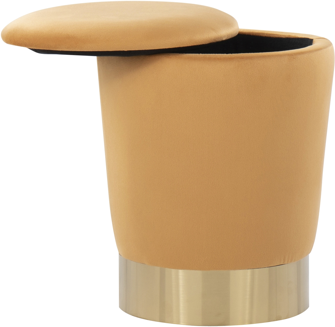 Isbill Orange Accent Ottoman - Thumbnail - Image 2