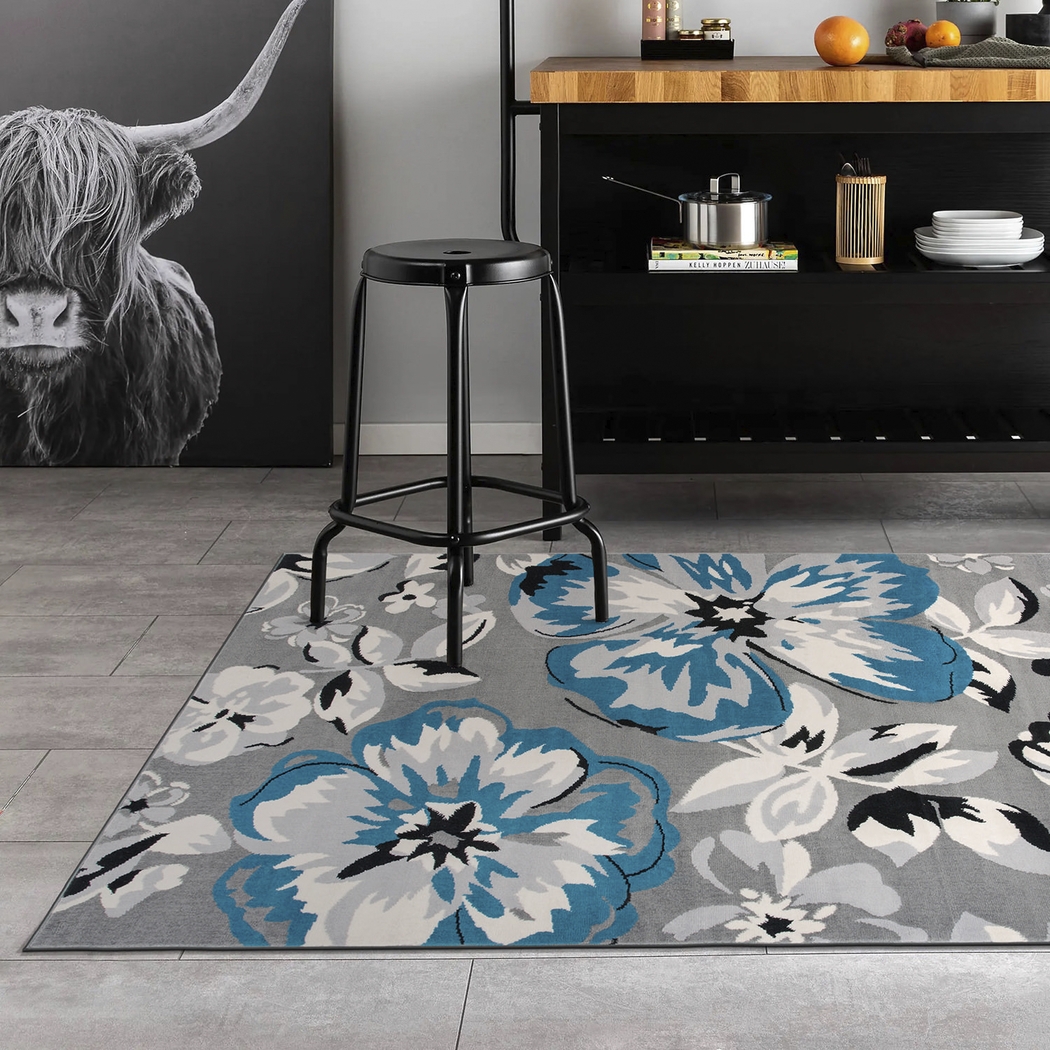 Iselana I Blue 7'6 x 9'5 Rug - Thumbnail - Image 4