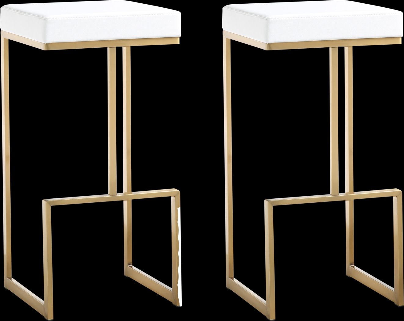 Isellan White Barstool, Set of 2 - Thumbnail - Image 1