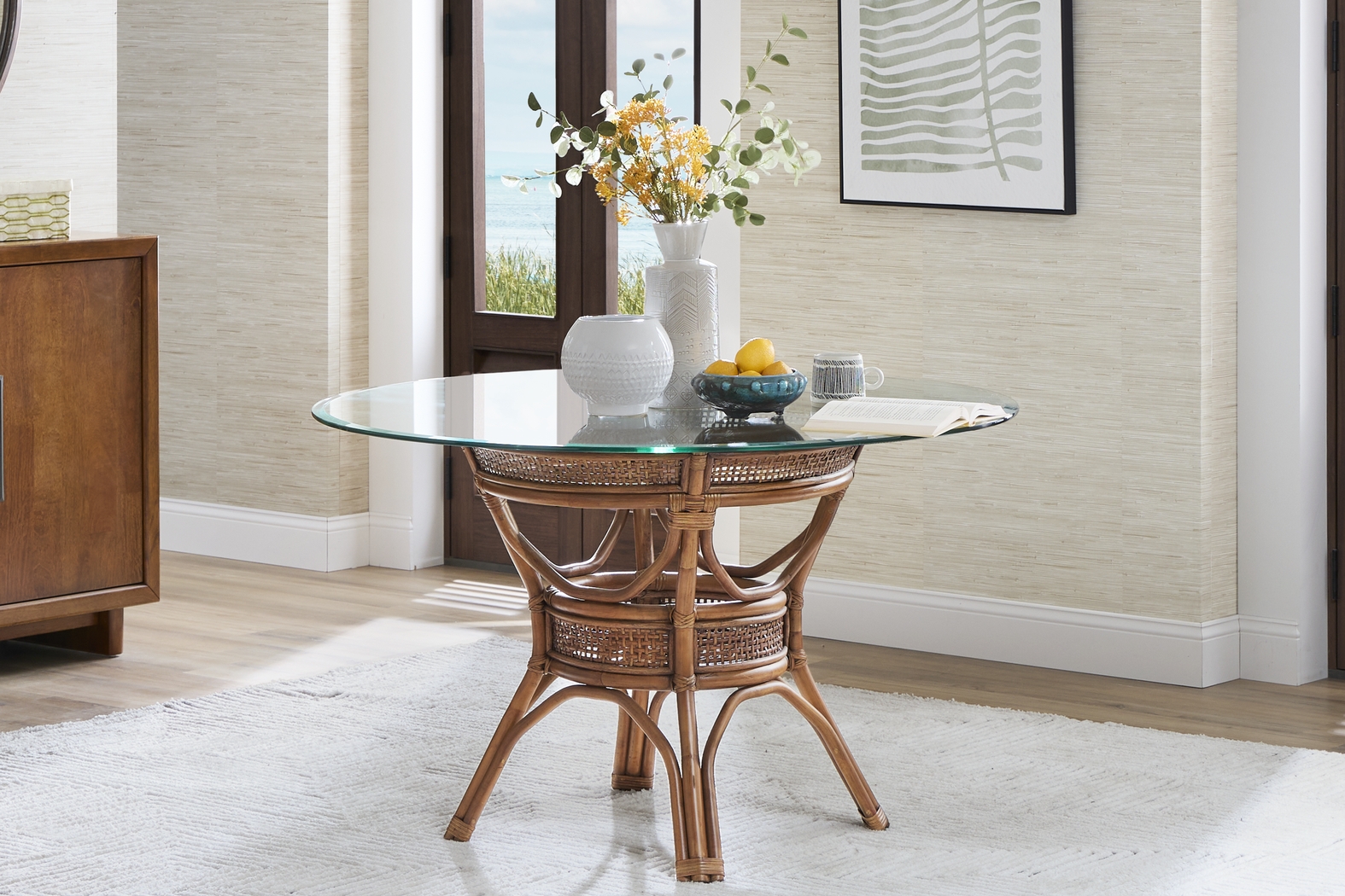 Isla Bay Brown Round Dining Table - Thumbnail - Image 4