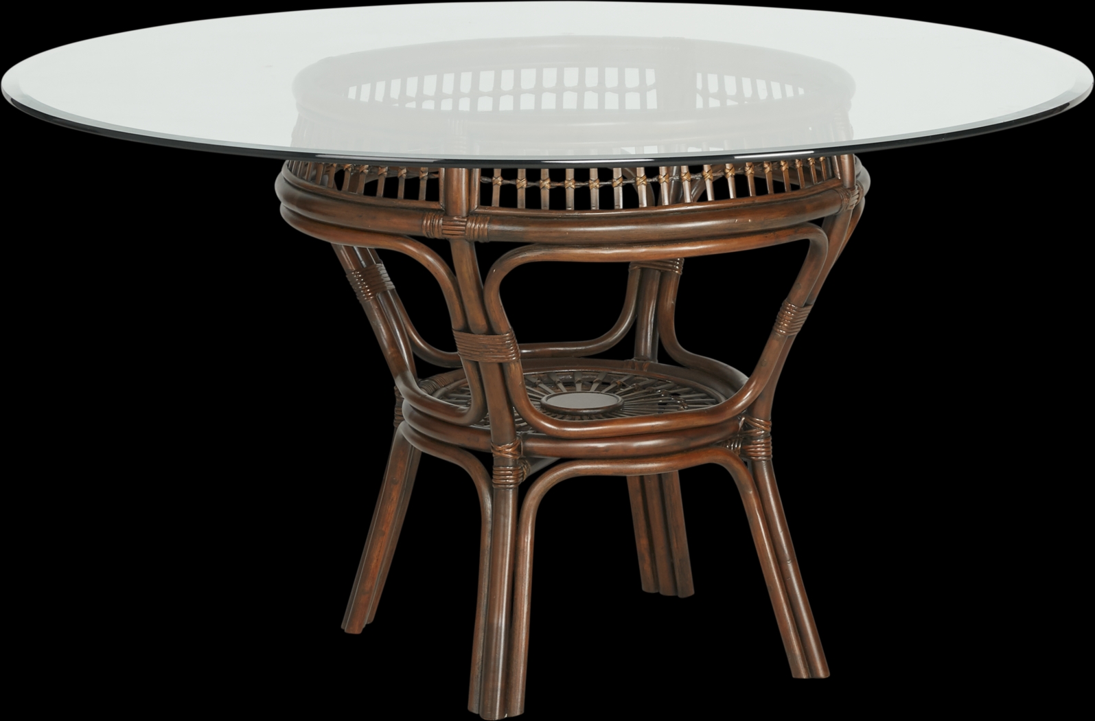 Island Sunrise Brown Rattan Dining Table - Thumbnail - Image 1
