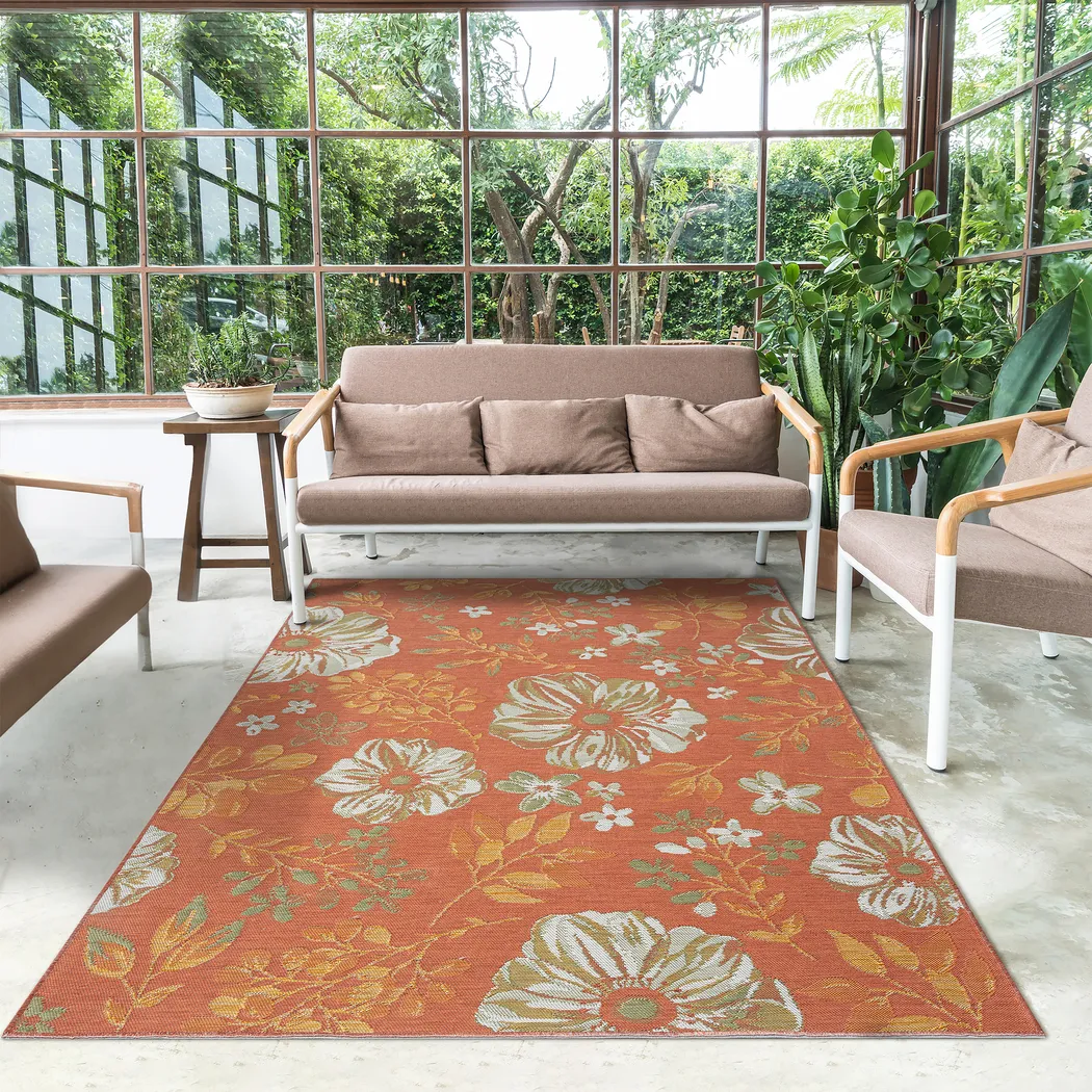 Ismaela Ivory 5'3 x 7' Indoor/Outdoor Rug - Thumbnail - Image 5