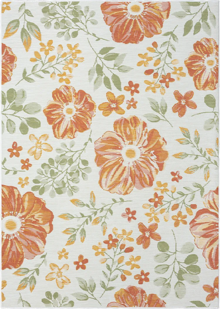 Ismaela Ivory 5'3 x 7' Indoor/Outdoor Rug - Thumbnail - Image 1