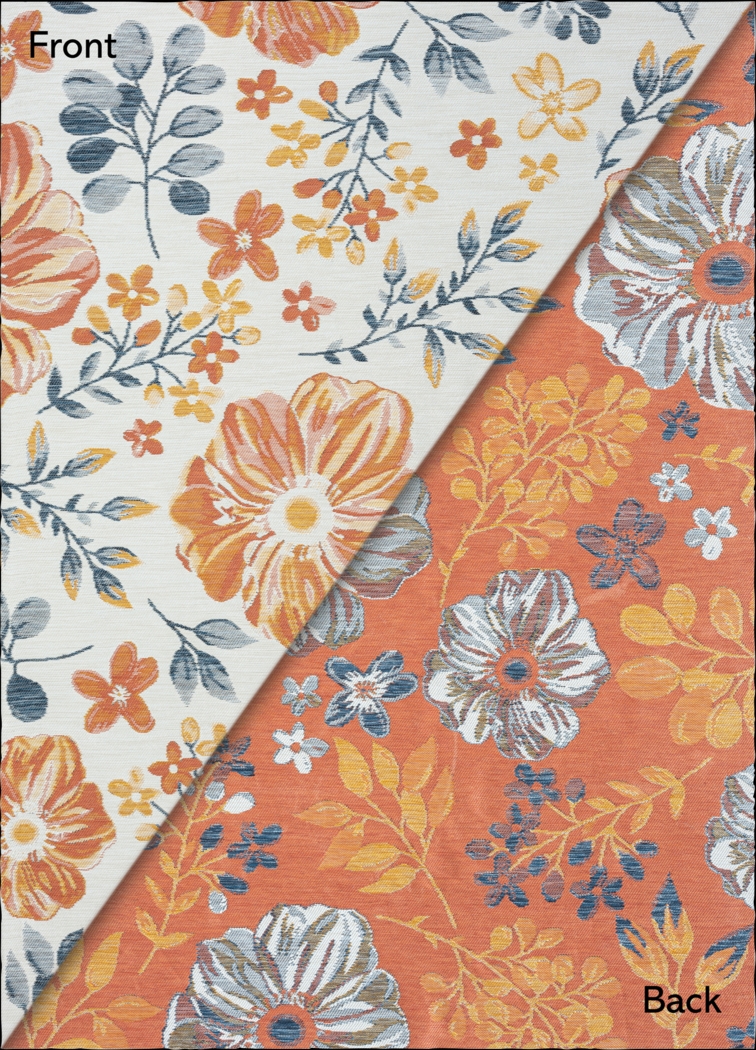 Ismaela Orange 5'3 x 7' Indoor/Outdoor Rug - Thumbnail - Image 4