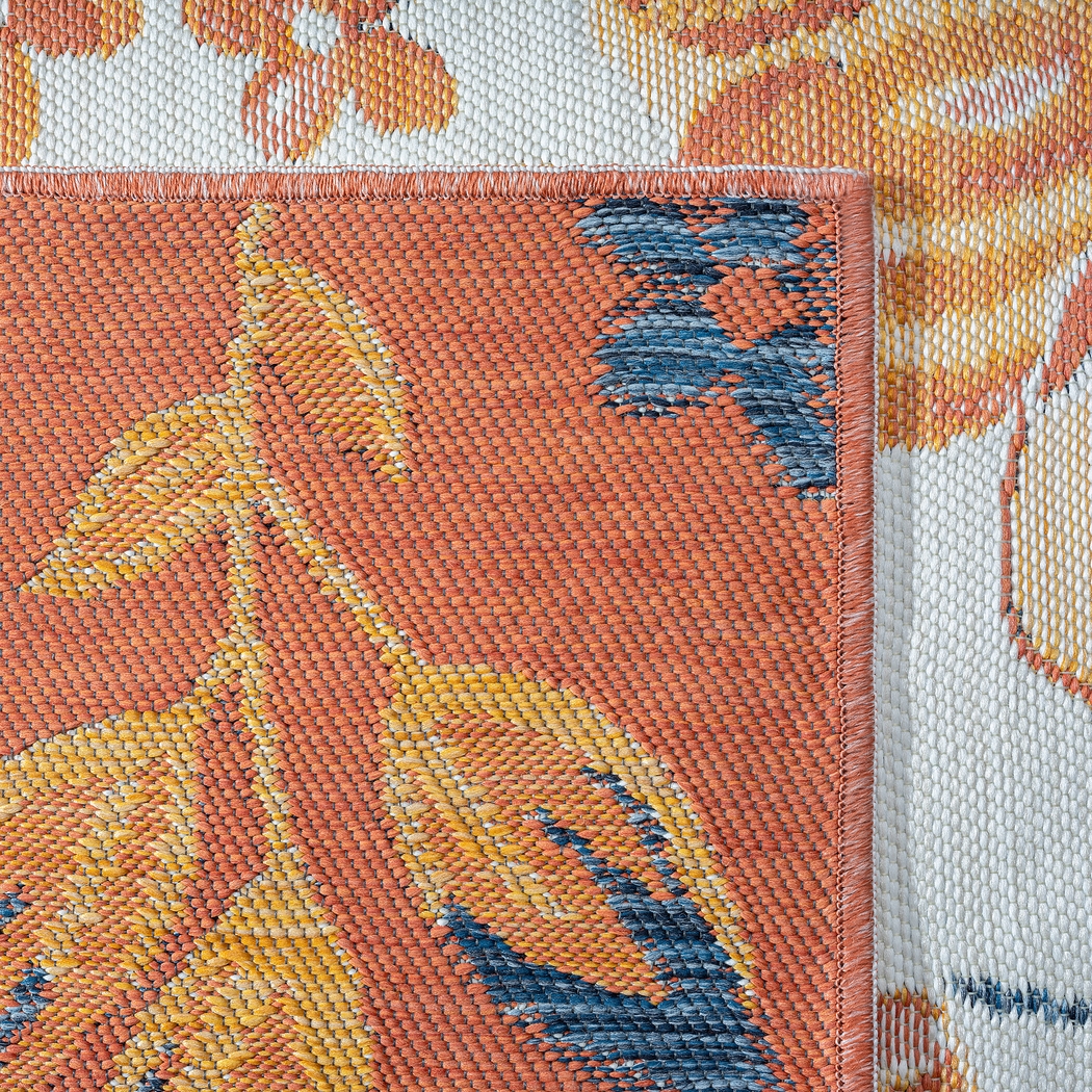 Ismaela Orange 5'3 x 7' Indoor/Outdoor Rug - Thumbnail - Image 8