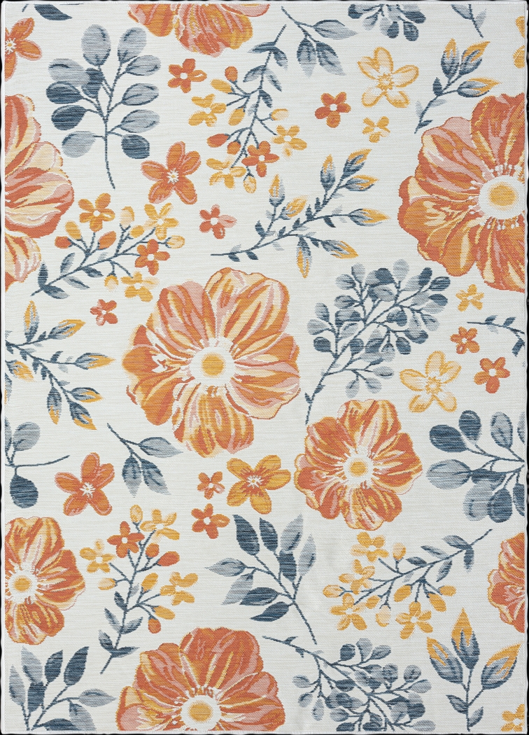 Ismaela Orange 5'3 x 7' Indoor/Outdoor Rug - Thumbnail - Image 1