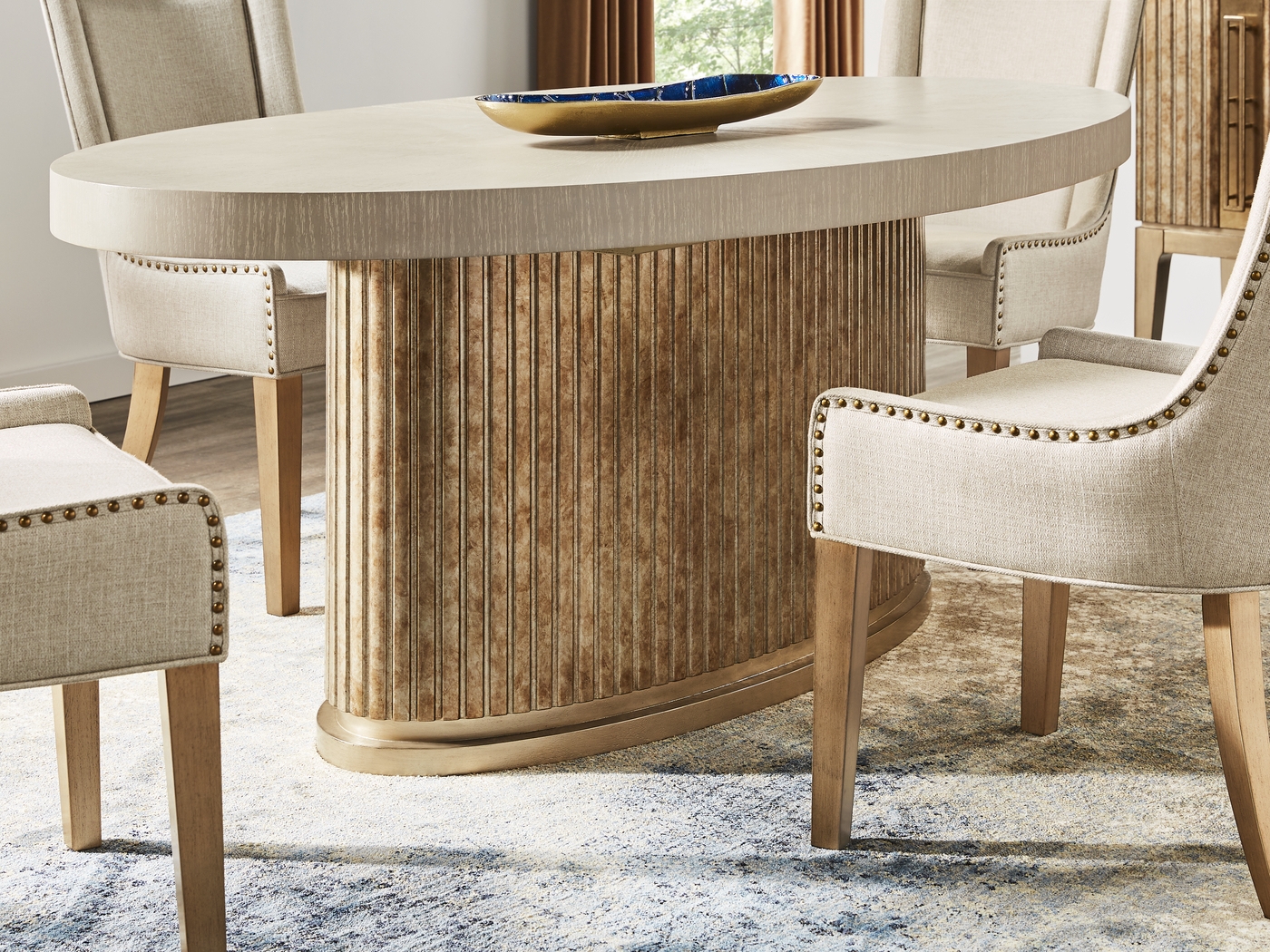 Issabela 5 Pc Slate Dining Room with Upholstered Side Chairs - Thumbnail - Image 4