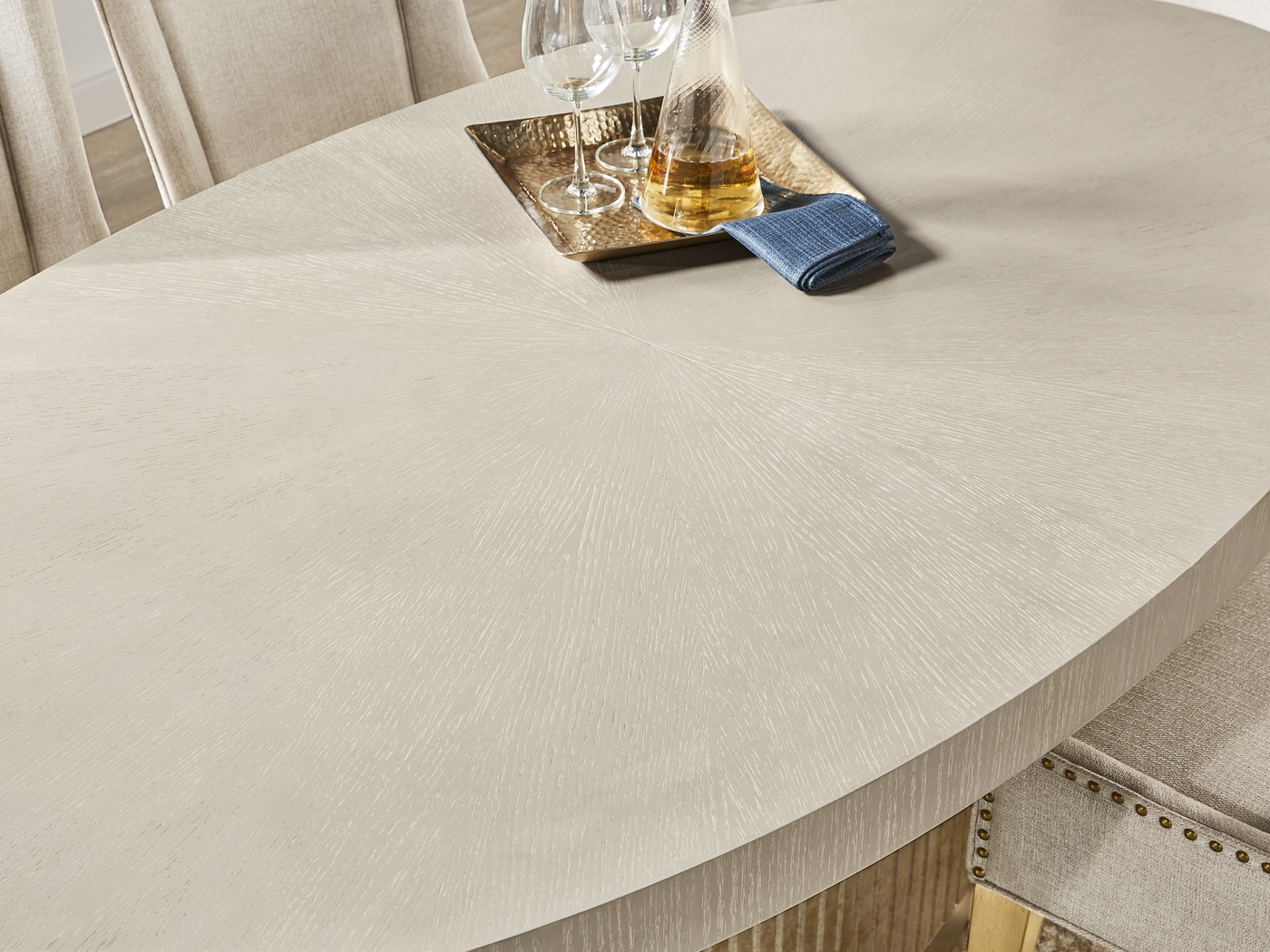 Issabela 5 Pc Slate Dining Room with Upholstered Side Chairs - Thumbnail - Image 5