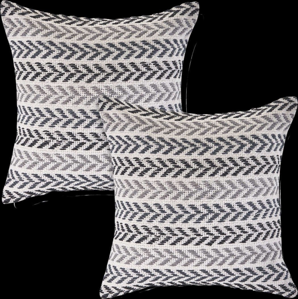 Istarie Charcoal Accent Pillow Set of 2 - Thumbnail - Image 1