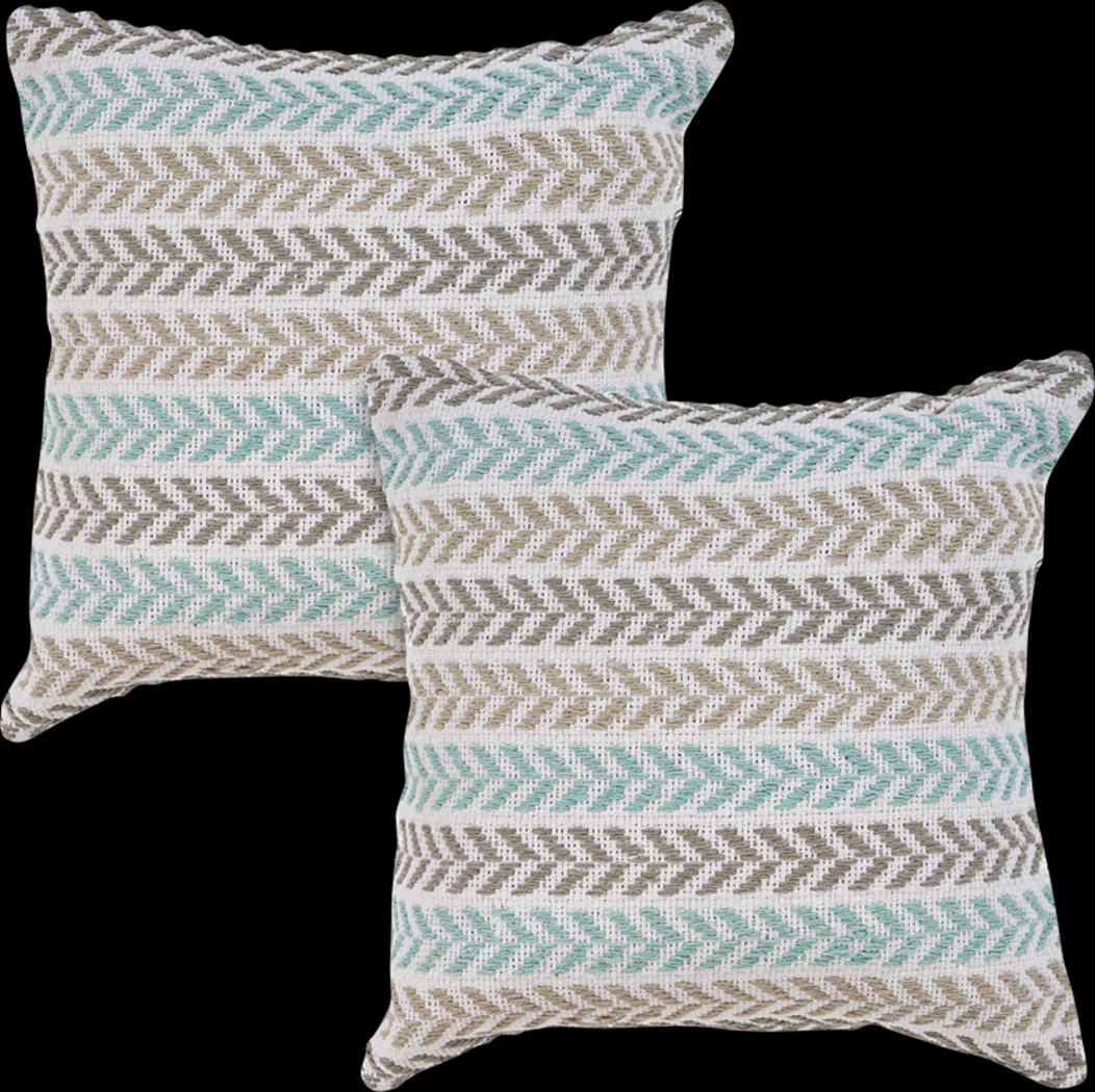 Istarie Turquoise Accent Pillow Set of 2 - Thumbnail - Image 1