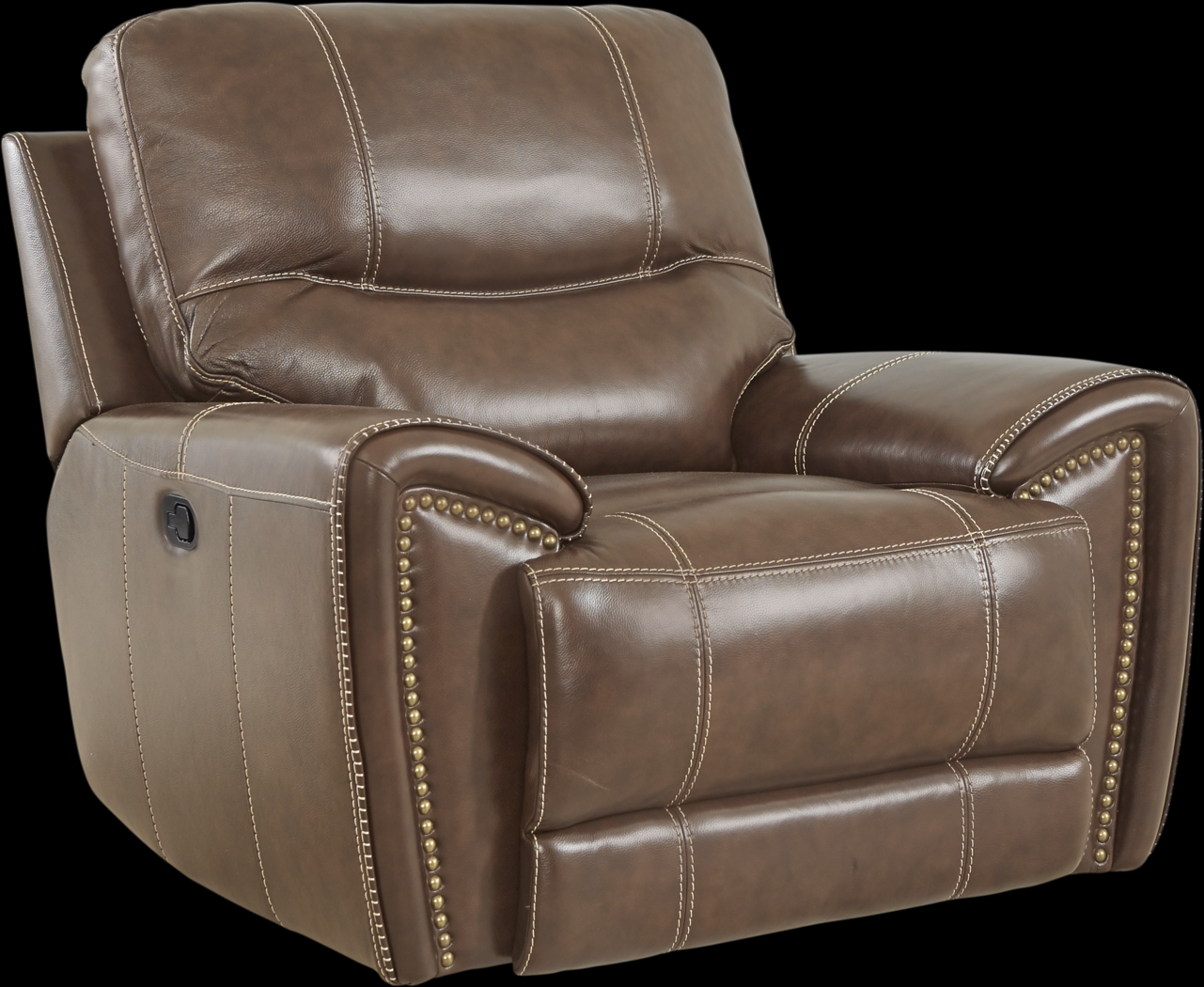 Italo Brown Leather Recliner - Thumbnail - Image 1