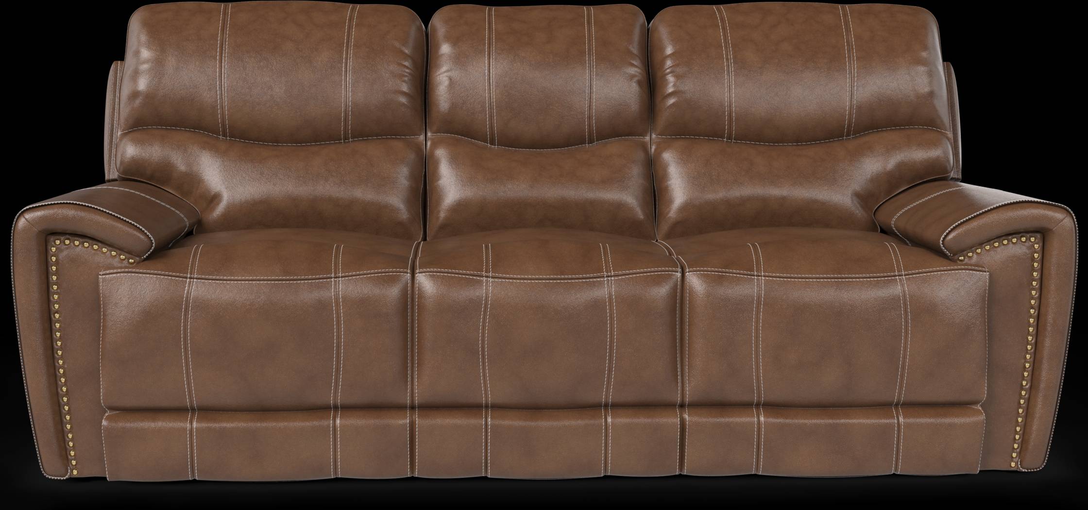 Italo Brown Leather 5 Pc Living Room with Reclining Sofa - Thumbnail - Image 2