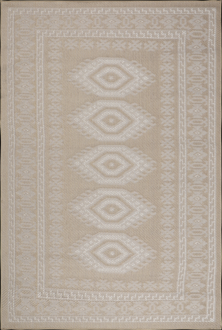 Itela Beige 6'6 x 9' Indoor/Outdoor Rug - Thumbnail - Image 1