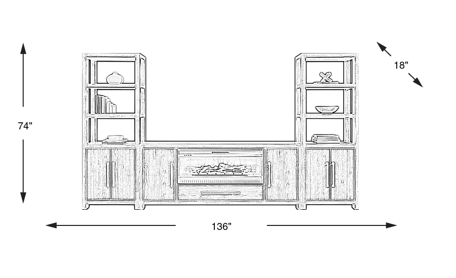 Dimension Image. Please refer to the Dimension Tab on this page for dimension details.
