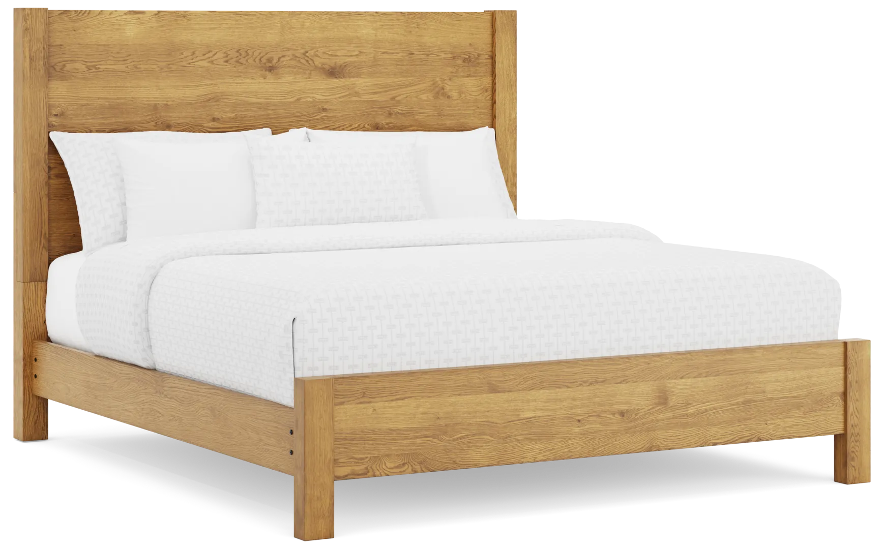 natural 3 pc king panel bed
