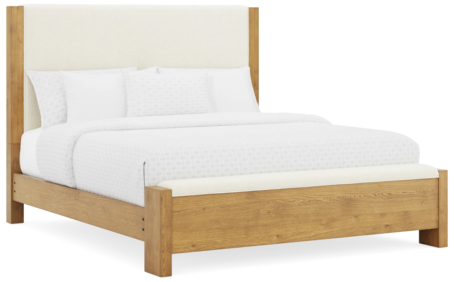 natural 3 pc king upholstered bed
