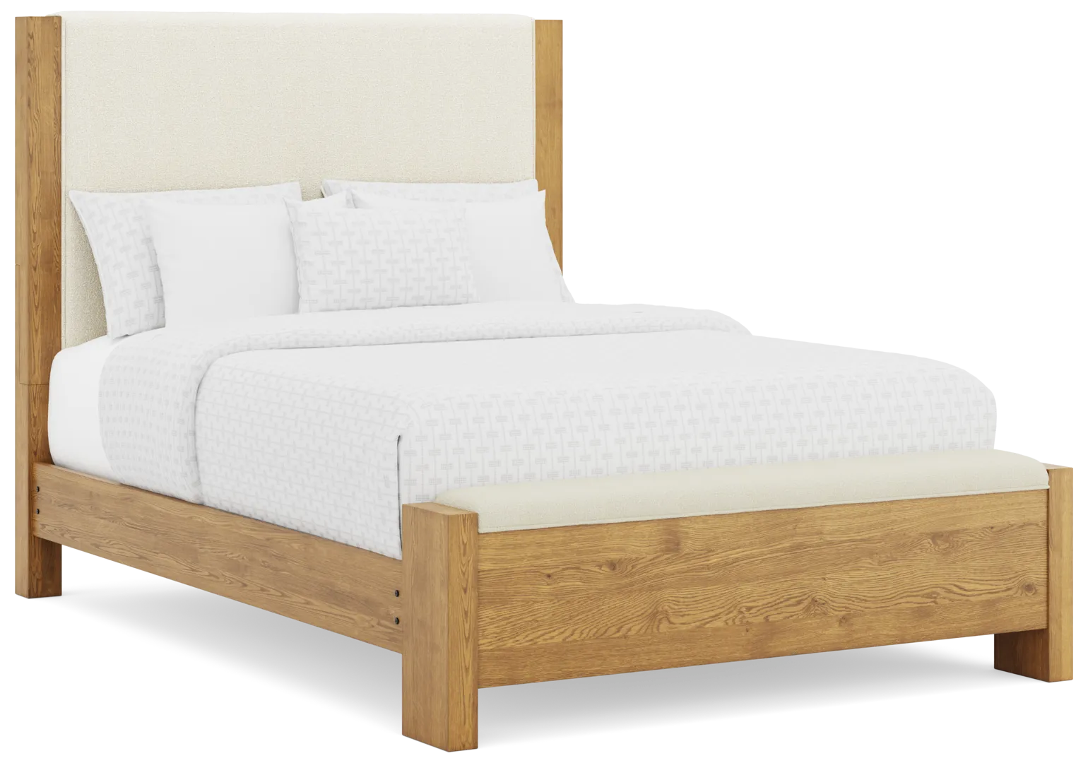 natural 3 pc queen upholstered bed