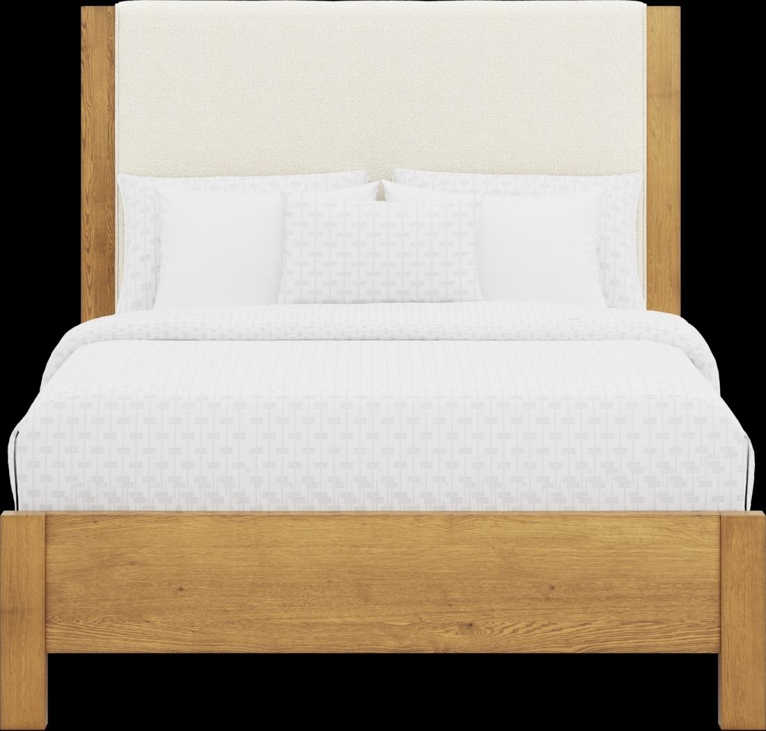Ithaca Natural 3 Pc Queen Upholstered Bed - Thumbnail - Image 3