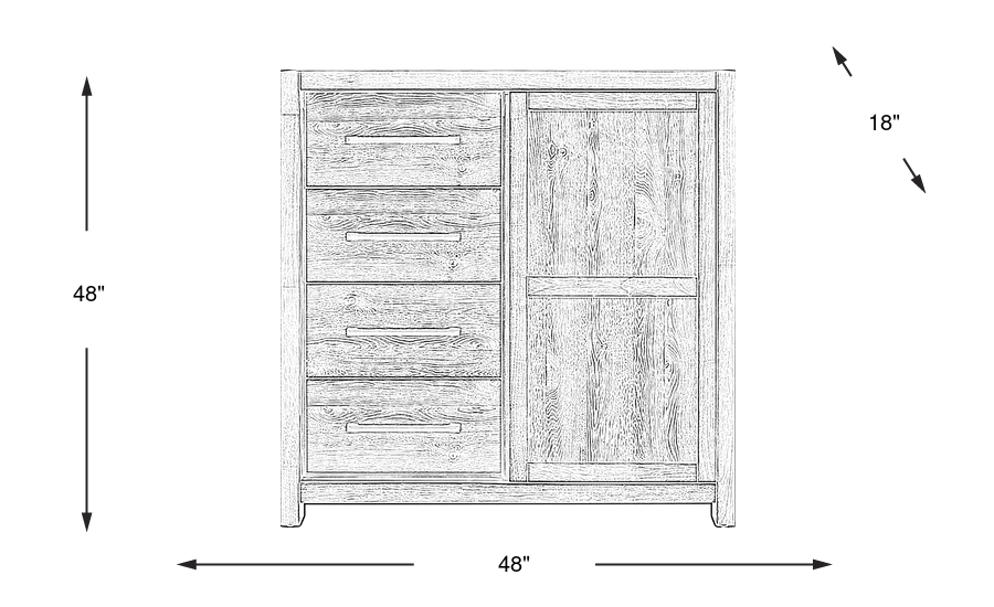 Dimension Image. Please refer to the Dimension Tab on this page for dimension details.