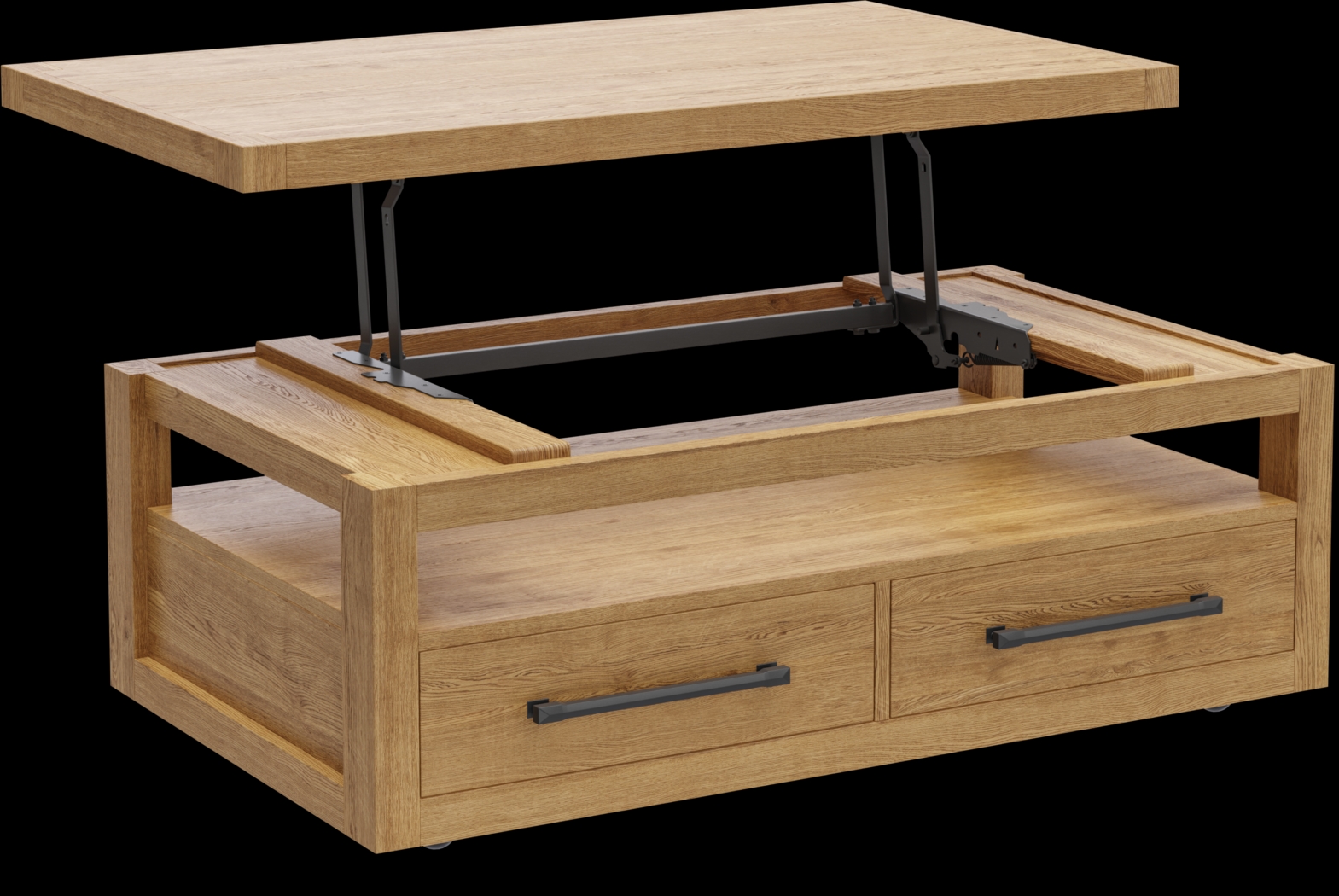 Ithaca Natural Lift-Top Cocktail Table - Thumbnail - Image 2