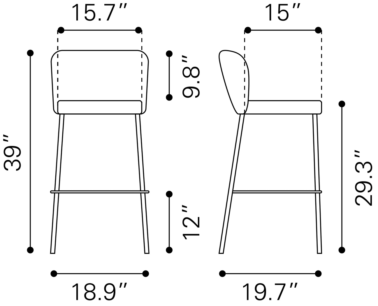 Ivie Beige Barstool, Set of 2 - Thumbnail - Image 11