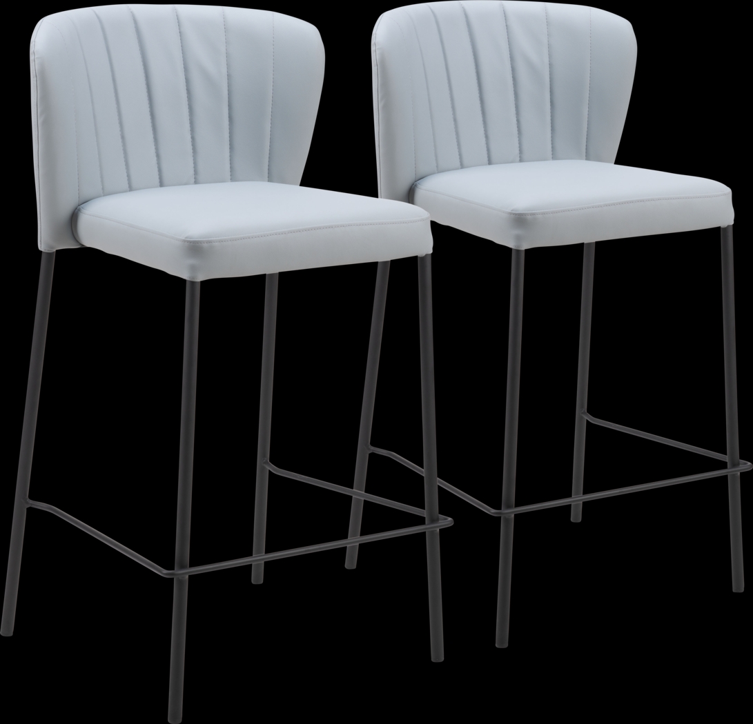 Ivie Gray Counter Height Stools, Set of 2 - Thumbnail - Image 1