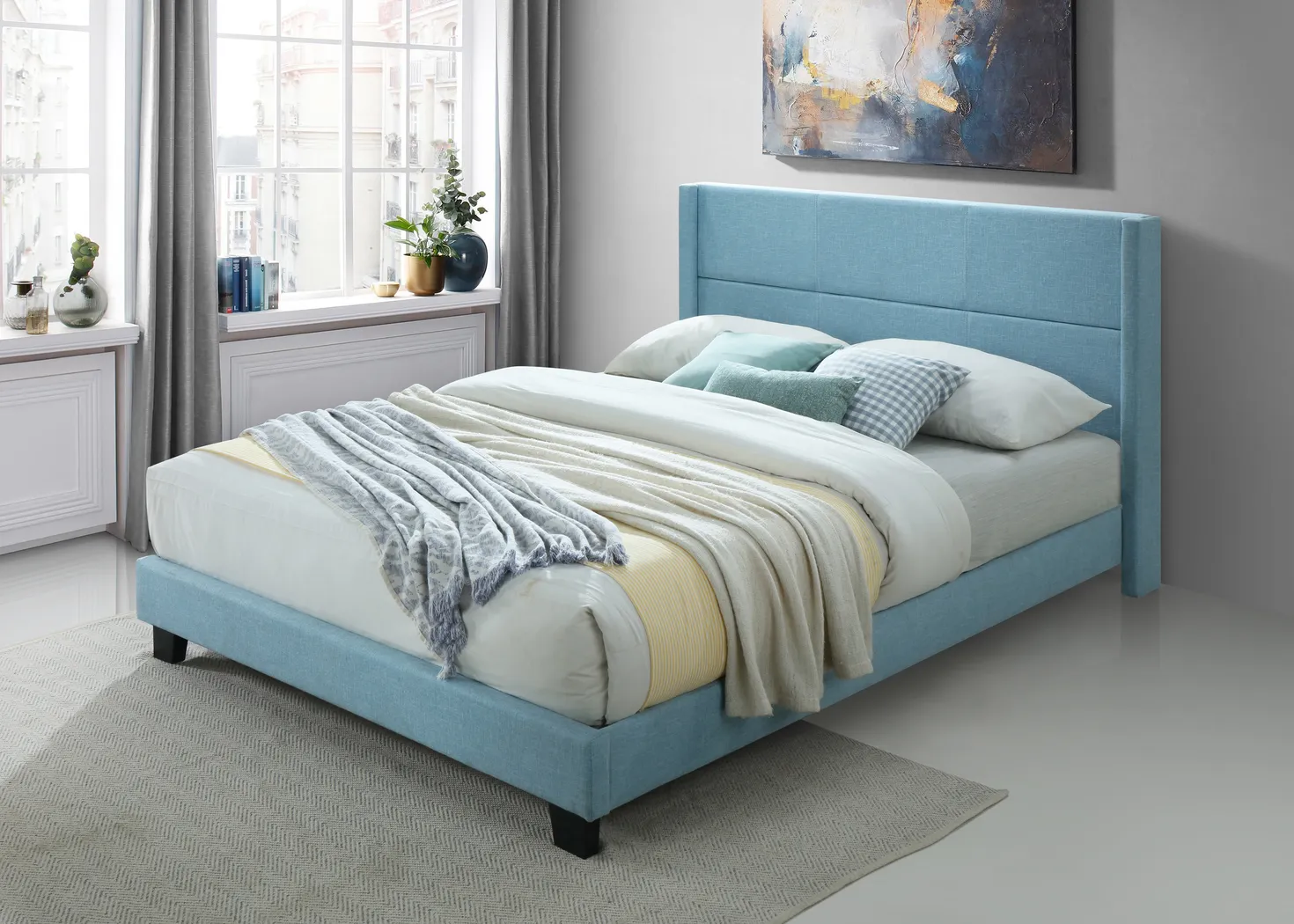 Ivin Blue King Bed - Image 5