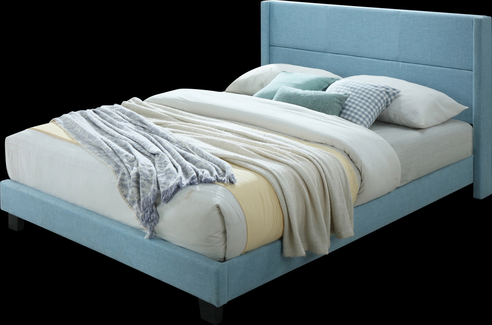 Ivin Blue King Bed - Thumbnail - Image 1