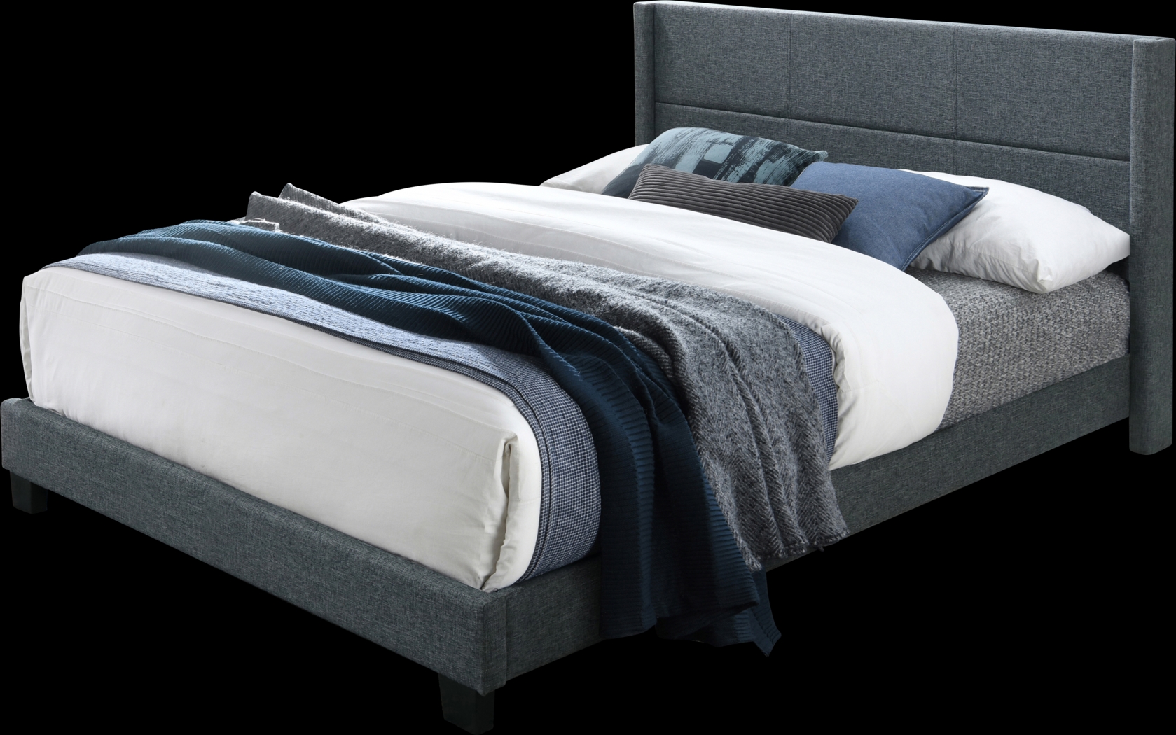 Ivin Gray Queen Bed - Thumbnail - Image 1