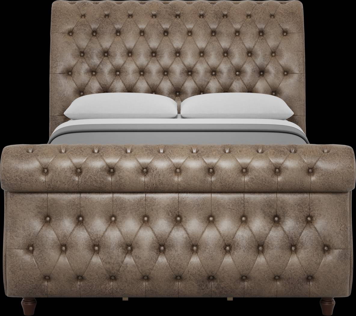 Ivy Brown 3 Pc King Upholstered Sleigh Bed - Thumbnail - Image 2