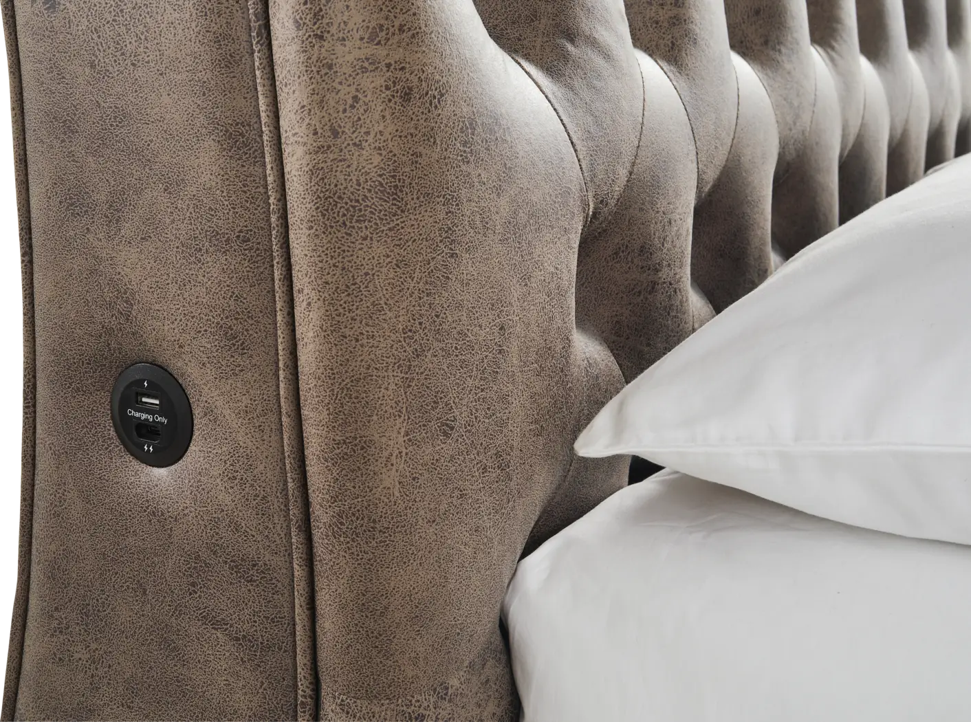 Armitage Dark Brown 7 Pc Bedroom with Ivy Brown Queen Upholstered Bed - Thumbnail - Image 5