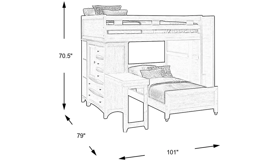 Dimension Image. Please refer to the Dimension Tab on this page for dimension details.