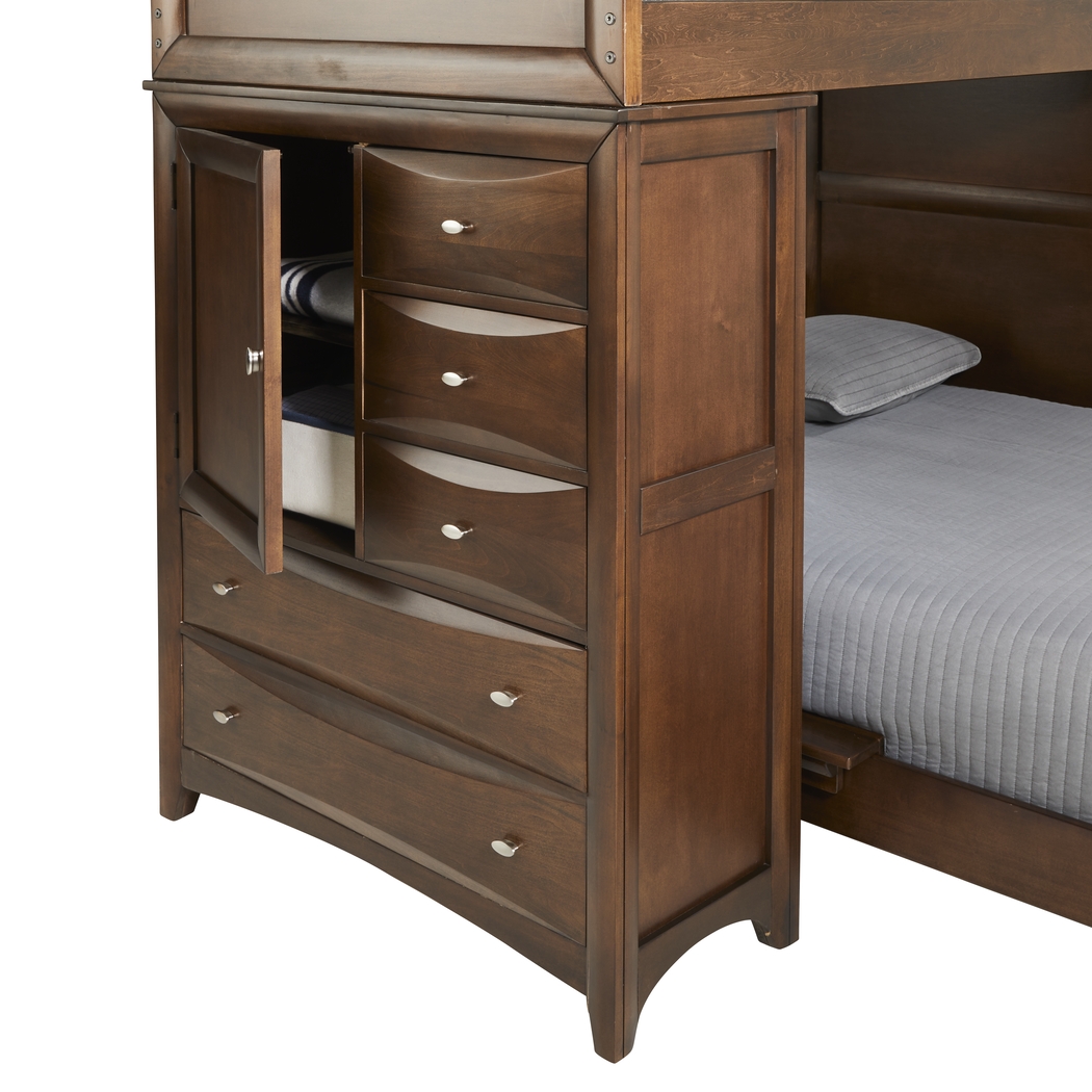 Ivy League 2.0 Walnut Twin/Full Step Loft with Chest and Desk Attachment - Thumbnail - Image 4