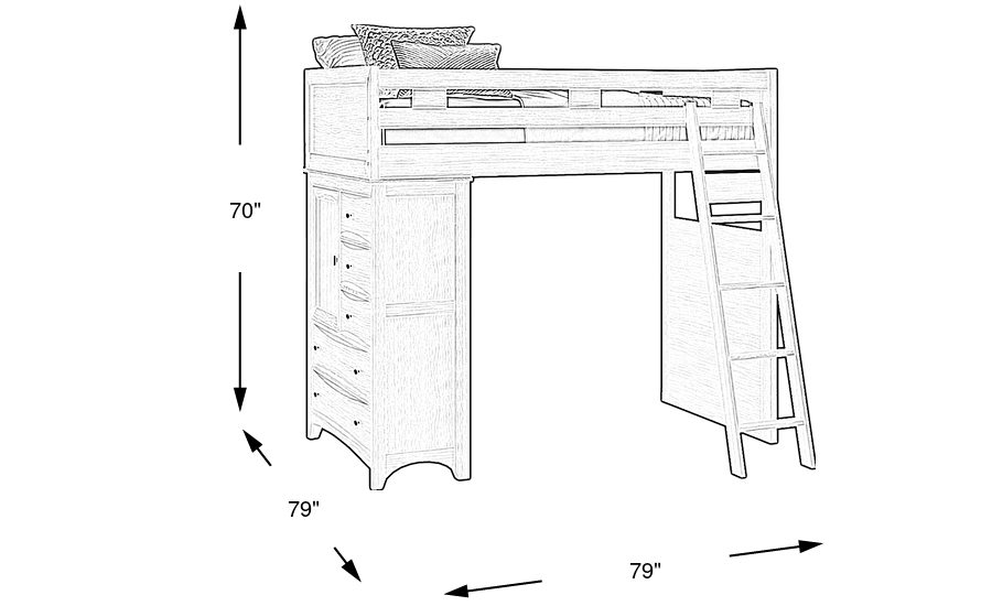 Dimension Image. Please refer to the Dimension Tab on this page for dimension details.